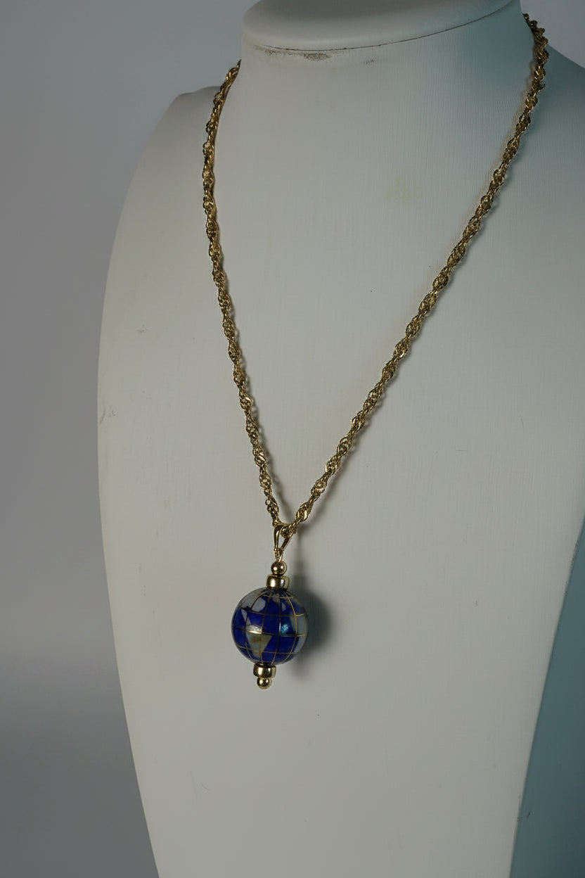 Gold-Plated Globe Pendant Necklace