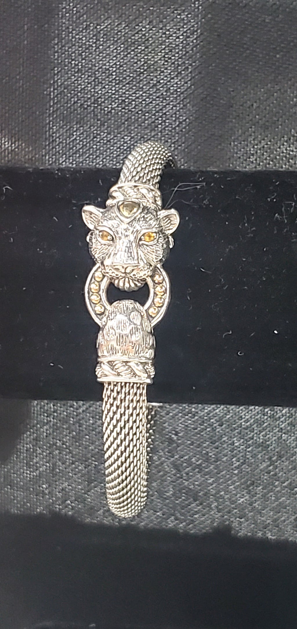 Rare JAI by John Hardy Sterling Silver &amp; 14K Leopard Mesh Bracelet — 25.42g