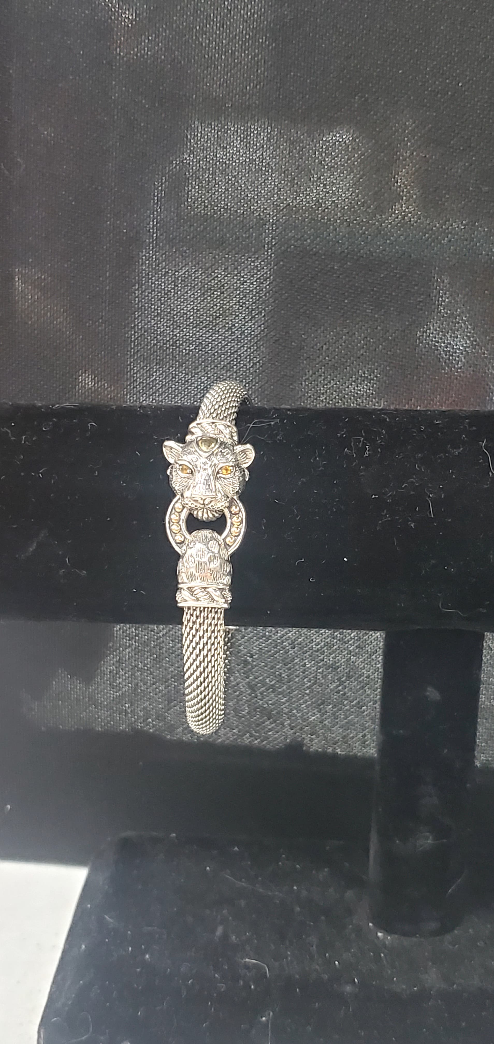 Rare JAI by John Hardy Sterling Silver &amp; 14K Leopard Mesh Bracelet — 25.42g
