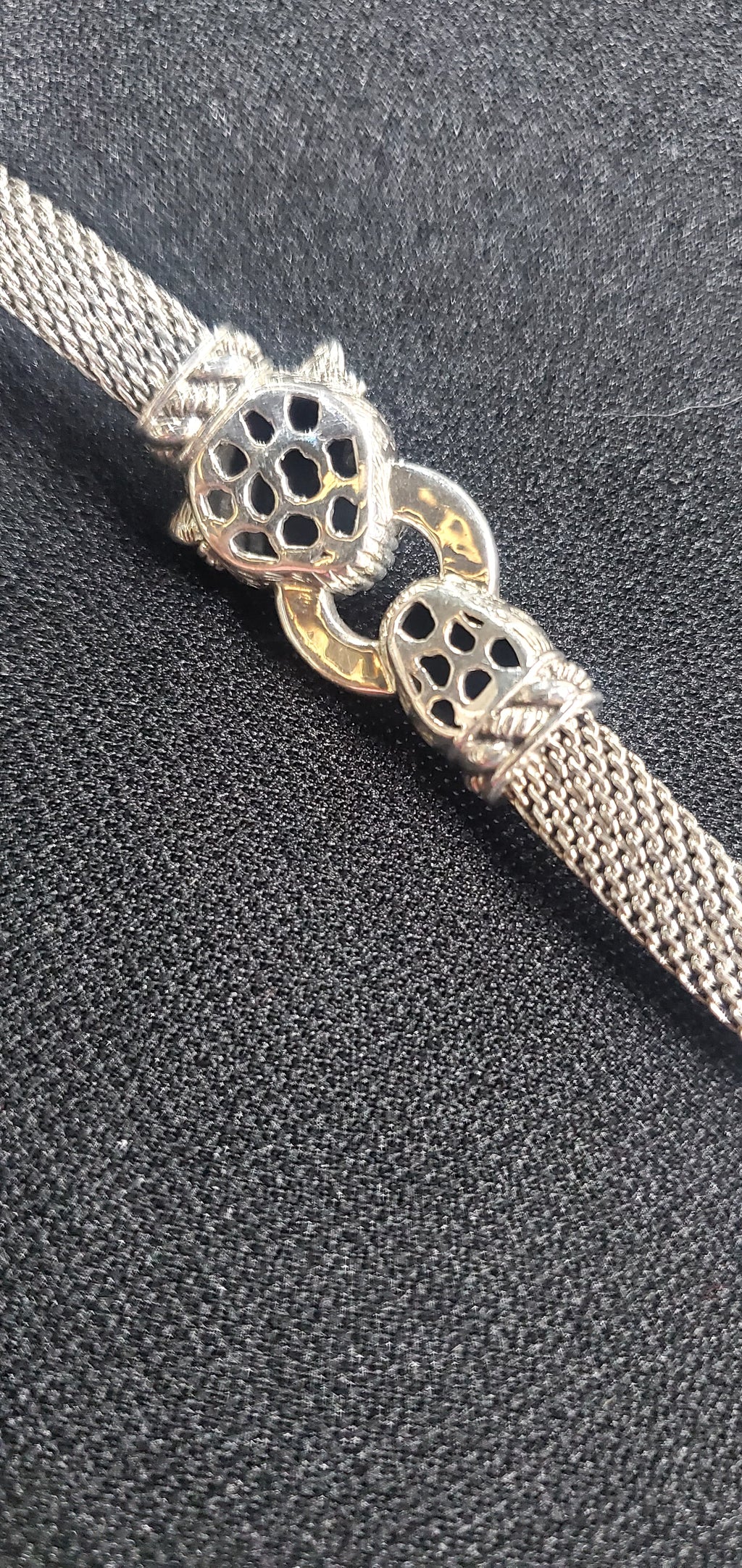 Rare JAI by John Hardy Sterling Silver &amp; 14K Leopard Mesh Bracelet — 25.42g