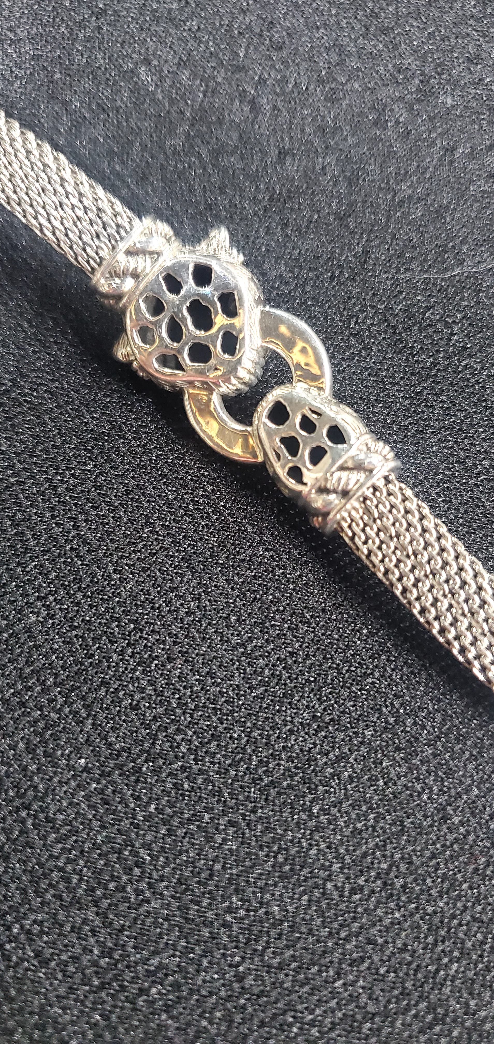 Rare JAI by John Hardy Sterling Silver &amp; 14K Leopard Mesh Bracelet — 25.42g