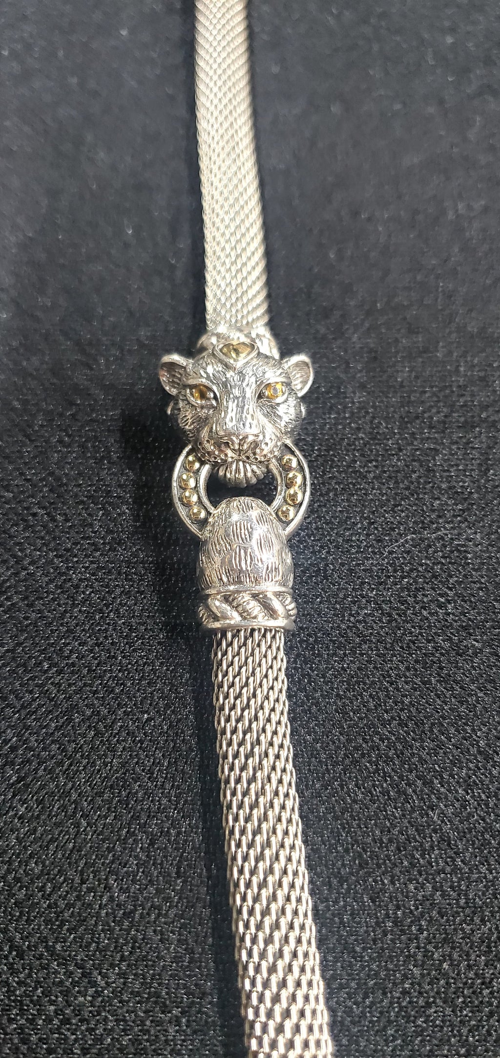 Rare JAI by John Hardy Sterling Silver &amp; 14K Leopard Mesh Bracelet — 25.42g