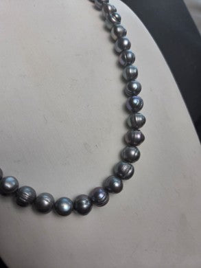 Long Dark Cultured-Style Pearl Necklace