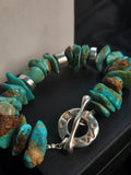 Turquoise Nugget & Silver-Tone Bracelet