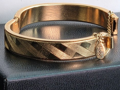Designer Hobe' Gold-Tone Hinged Bangle Bracelet