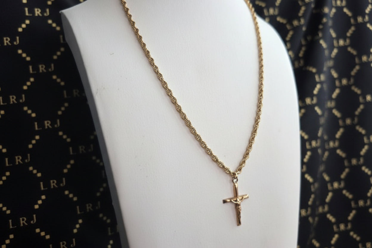 14K Gold Crucifix Necklace