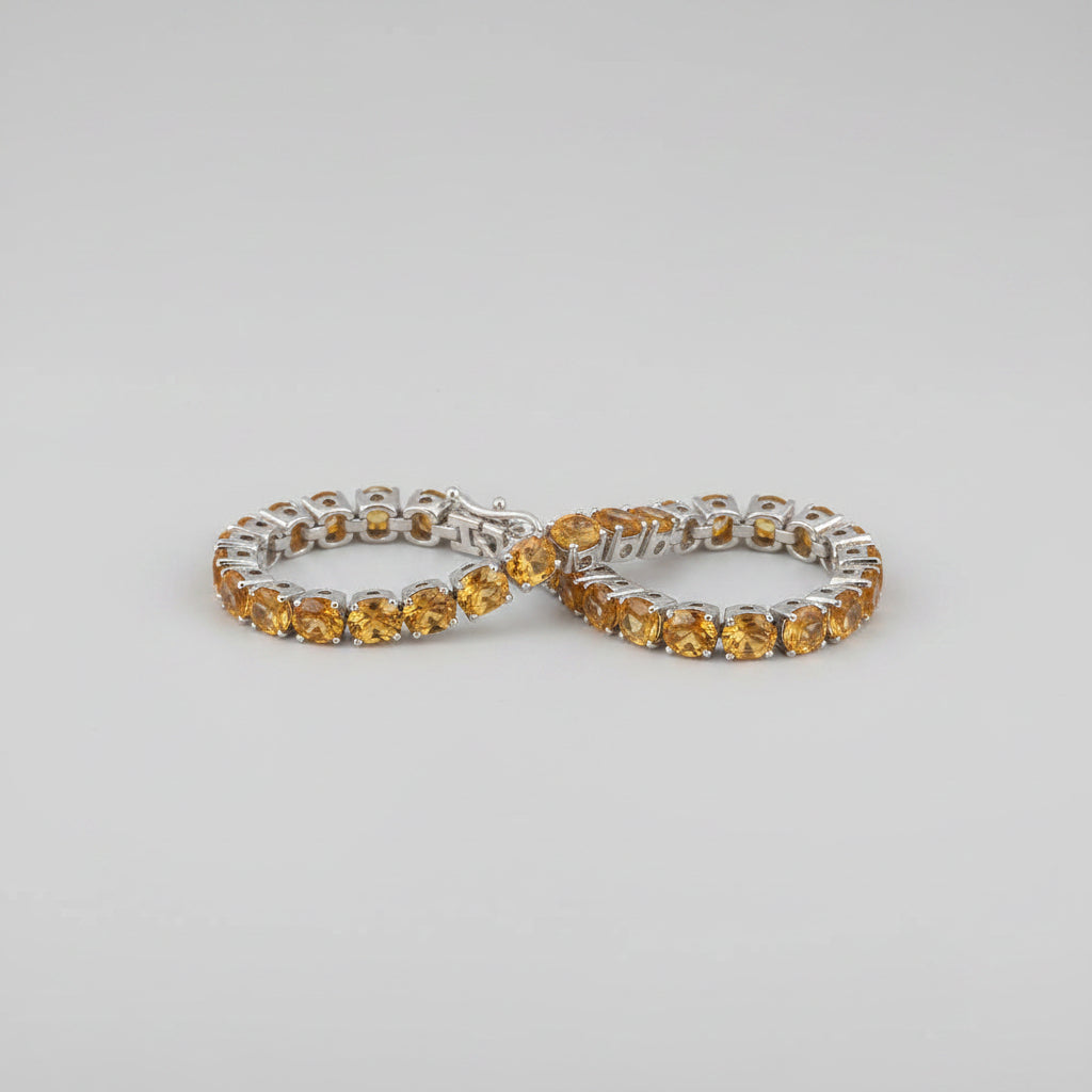 Golden Yellow Gemstone Tennis Bracelet