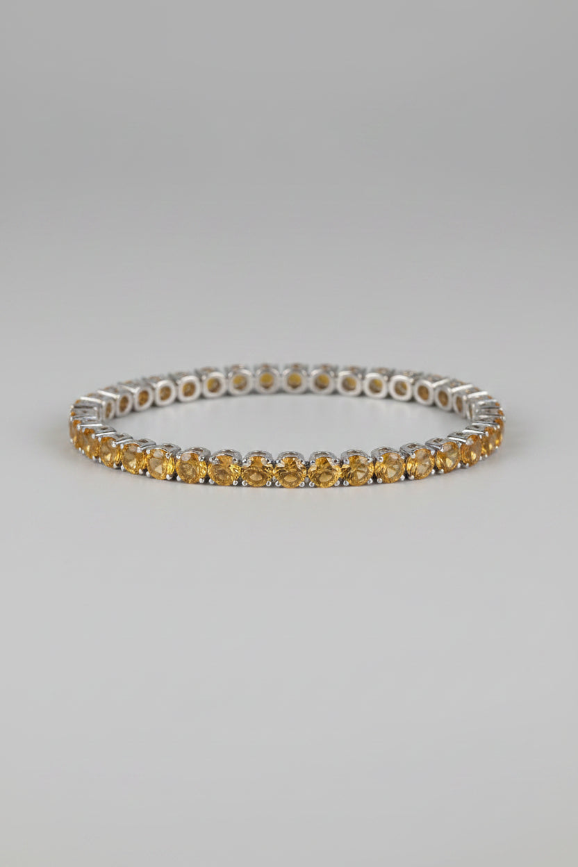 Golden Yellow Gemstone Tennis Bracelet