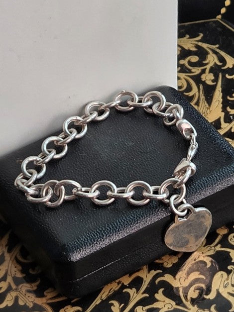 Sterling Silver Heart Charm Bracelet
