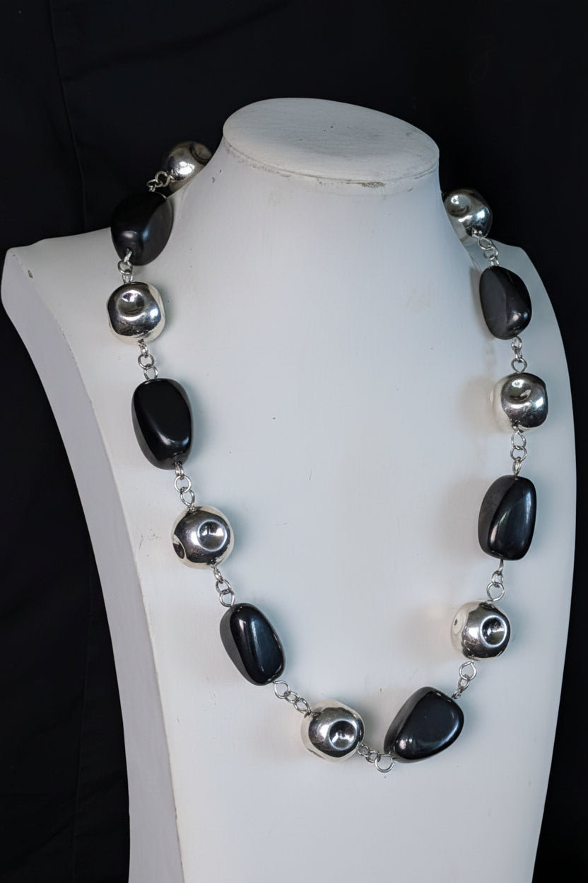 RLM 925 Sterling Silver Hematite Necklace, 20” w/ Toggle Clasp