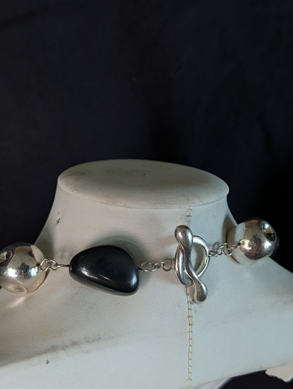 RLM 925 Sterling Silver Hematite Necklace, 20” w/ Toggle Clasp