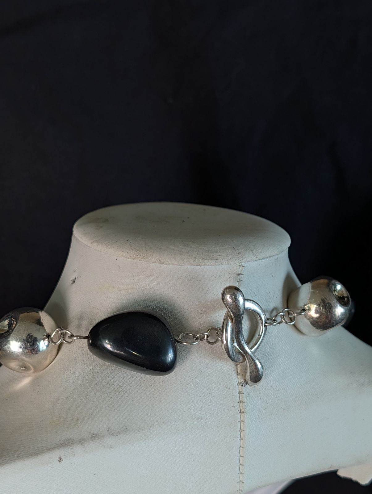RLM 925 Sterling Silver Hematite Necklace, 20” w/ Toggle Clasp