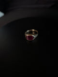 Gold-Plated Signet-Style Ring with Rectangular Red Stone – product image 1