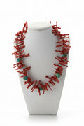 Branch Coral & Turquoise Nugget Necklace, Sterling Silver (Southwestern Style)
