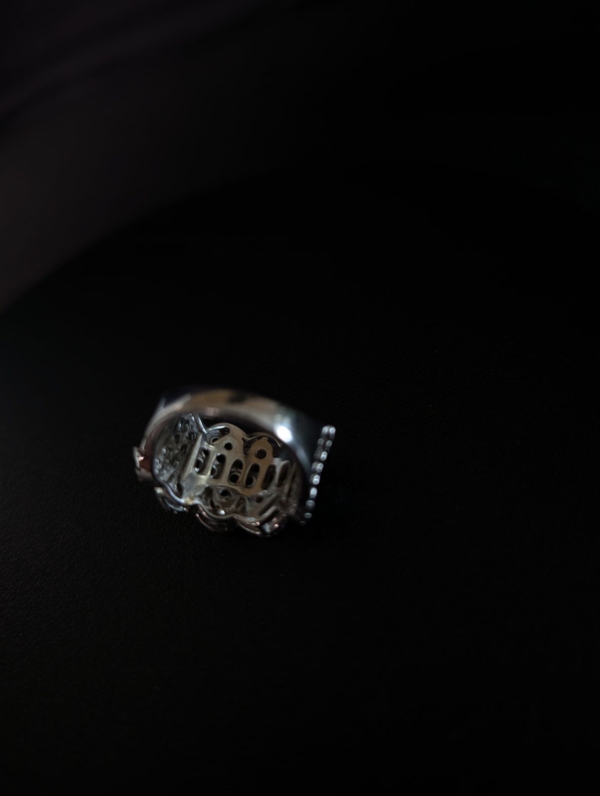 Gothic Arch Filigree Wide Band Ring – Antiqued Silver-Tone – product image 1