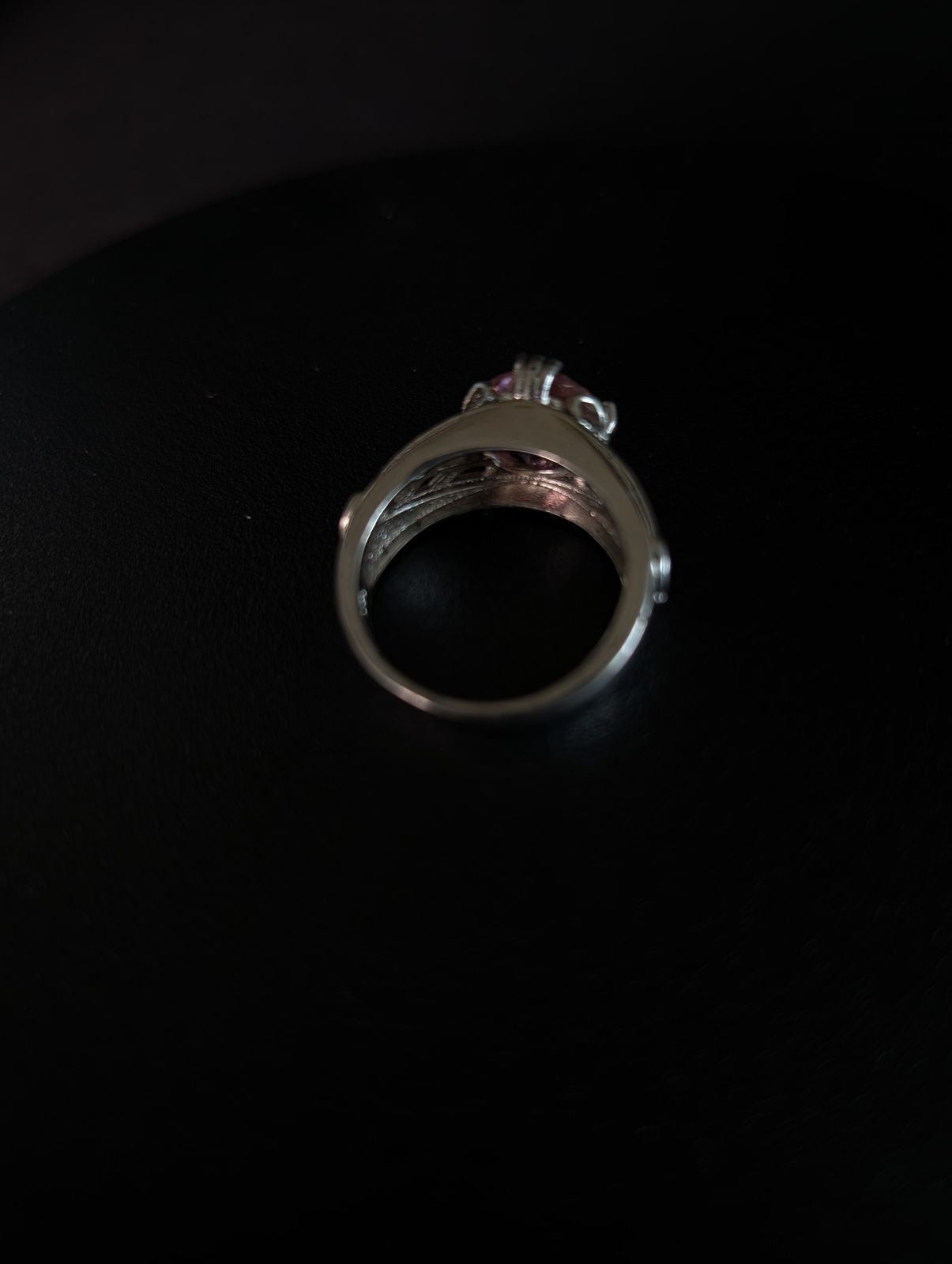 Rope-Twist Band Ring with Blue Stone & Clear Accent Cluster – Silver-Tone – product image 1