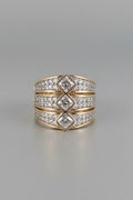 Channel-Set Chevron Pavé Ring