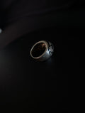 Wide Oxidized Silver-Tone Scroll & Paisley Band Ring – product image 1