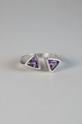 Angular Bypass Ring, Triangle Bezels