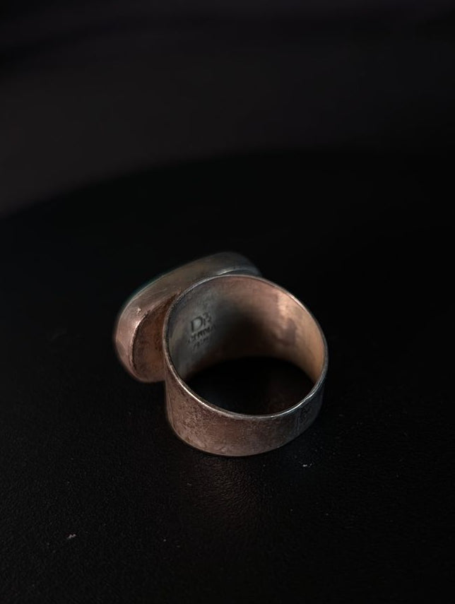 Turquoise Cabochon Ring, Copper-Toned Band
