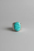 Turquoise Cabochon Ring, Copper-Toned Band