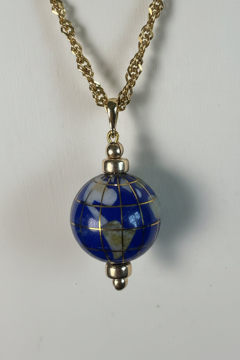 Gold-Plated Globe Pendant Necklace