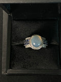STS Karis Blue Chalcedony & Blue Stone Sterling Silver Statement Ring