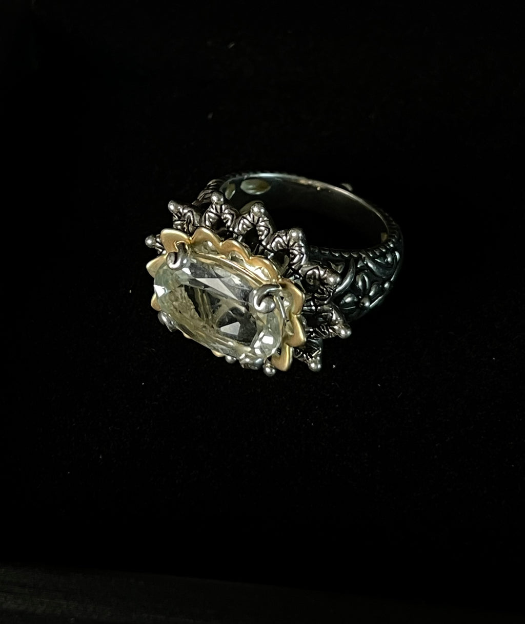 Barbara Bixby Sterling Silver Pale Green Gemstone Ring