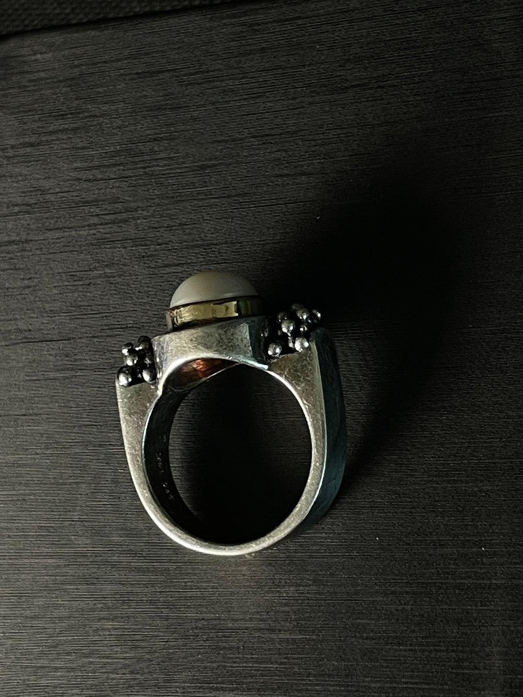 Michael Dawkins Pearl Beaded Sterling Silver 925 14k Ring