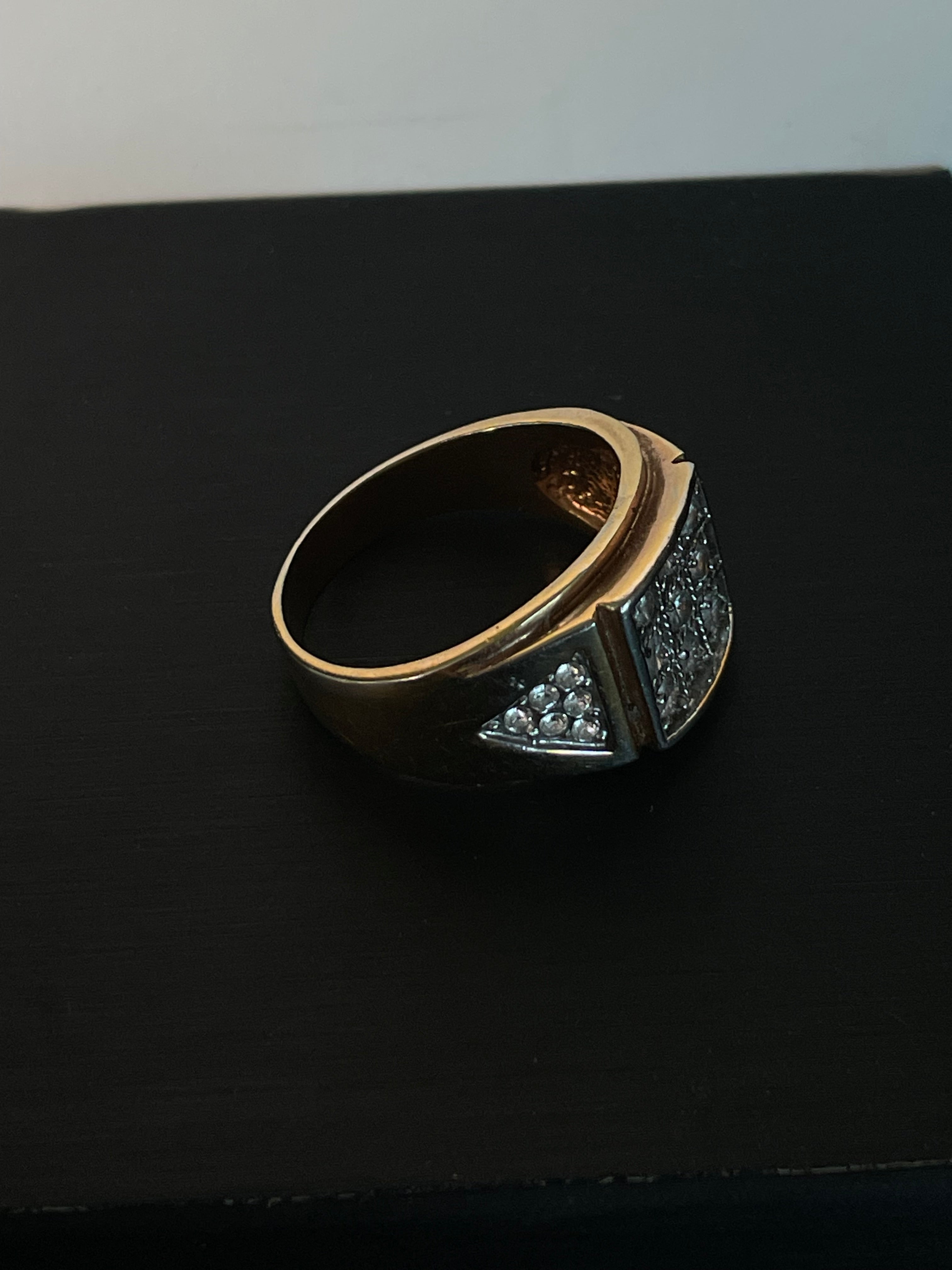 Vintage R.S. Covenant RSC Gold-Tone CZ Statement Ring