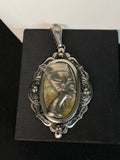 Vintage Sterling Silver Nefertiti Egyptian Ornate Pendant
