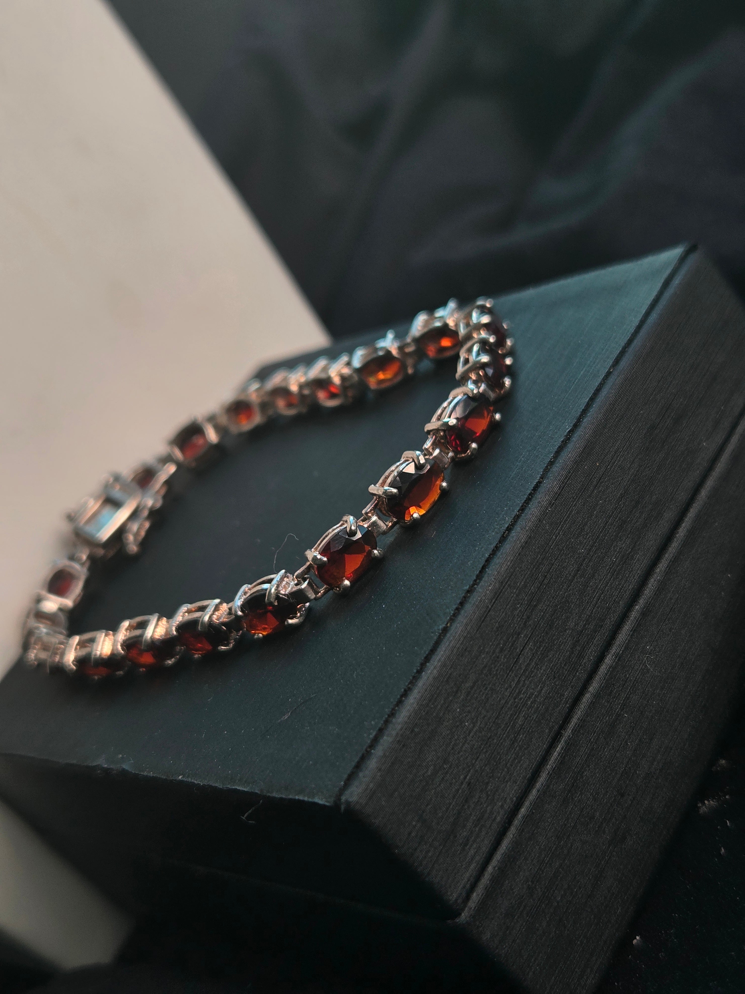 Deep Red Garnet Tennis Bracelet