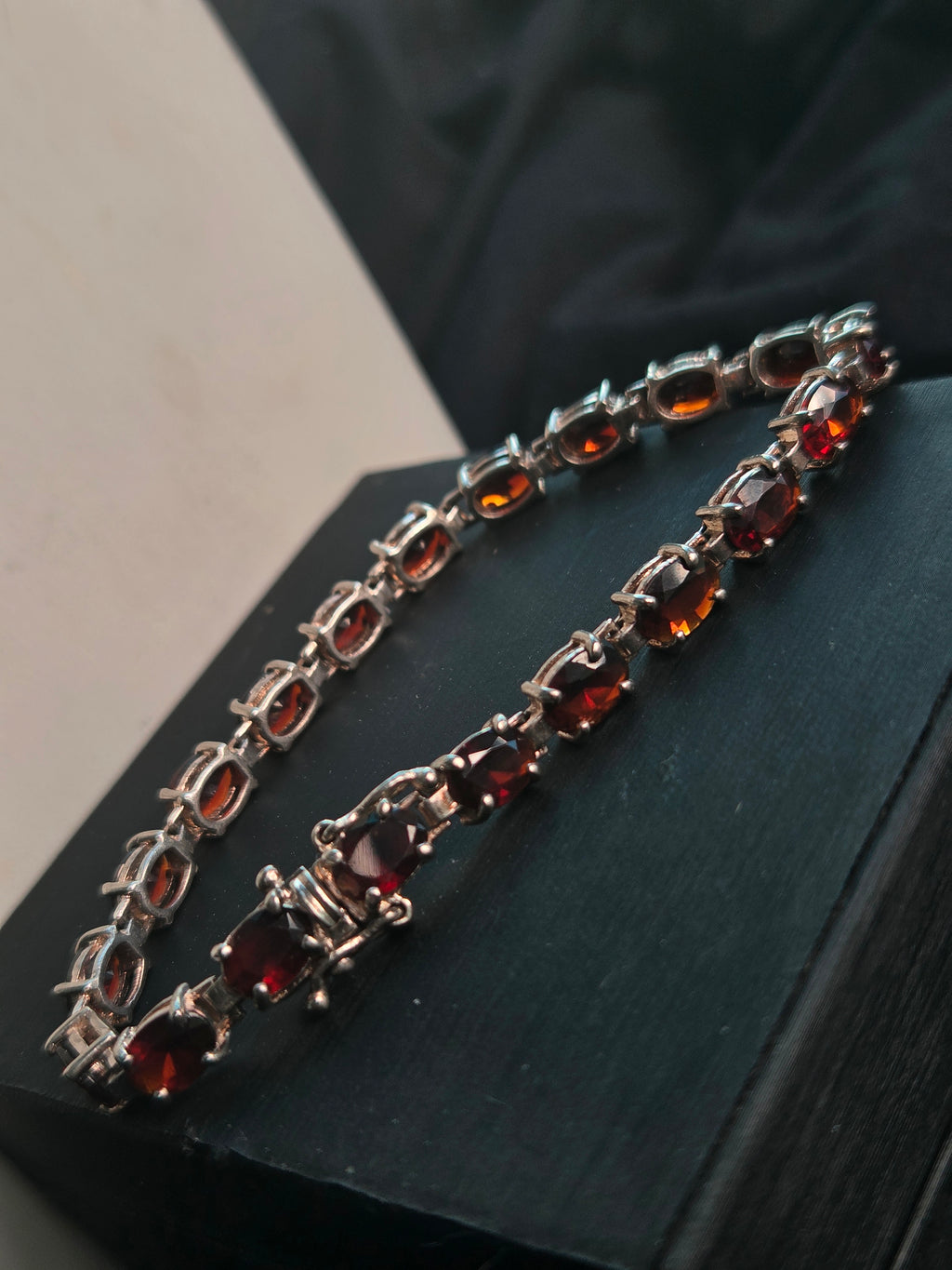 Deep Red Garnet Tennis Bracelet