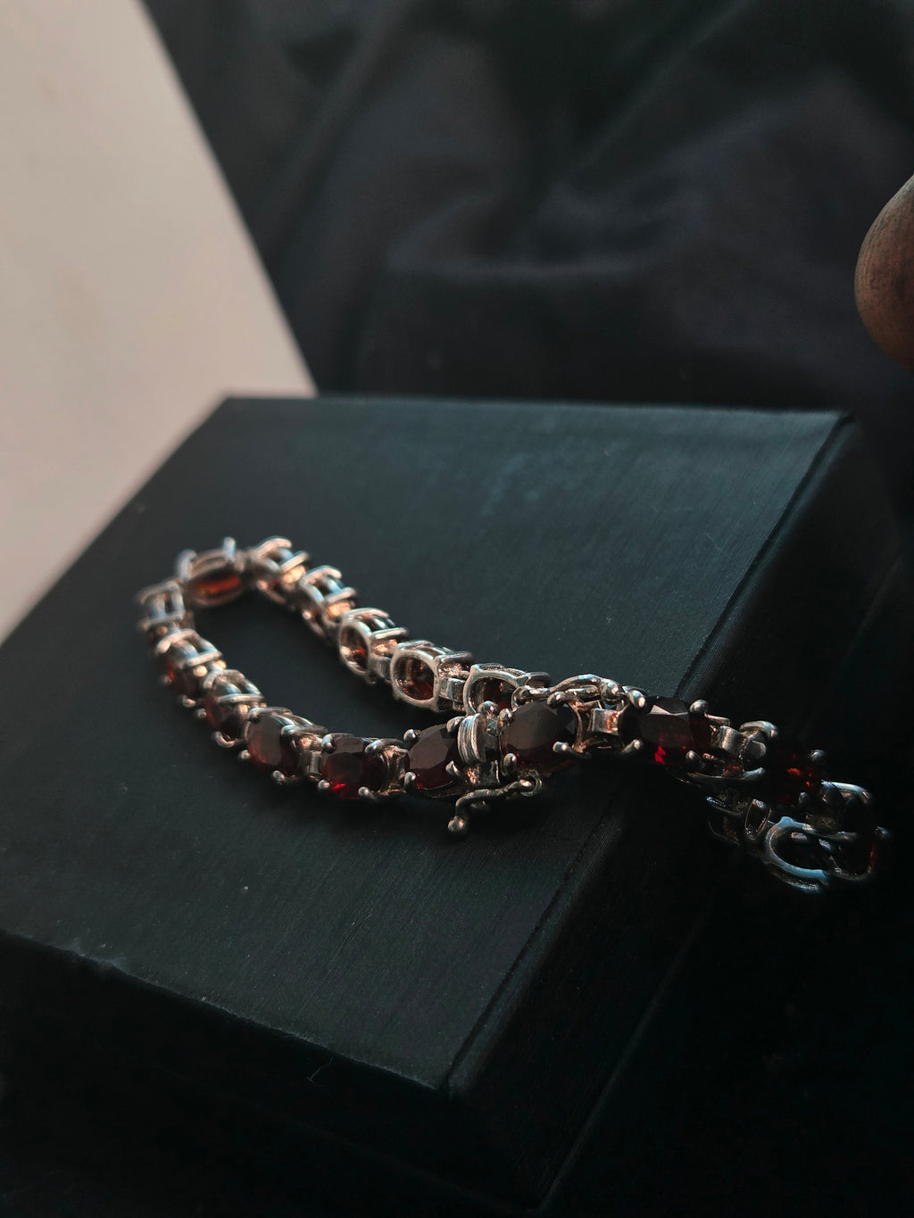 Deep Red Garnet Tennis Bracelet