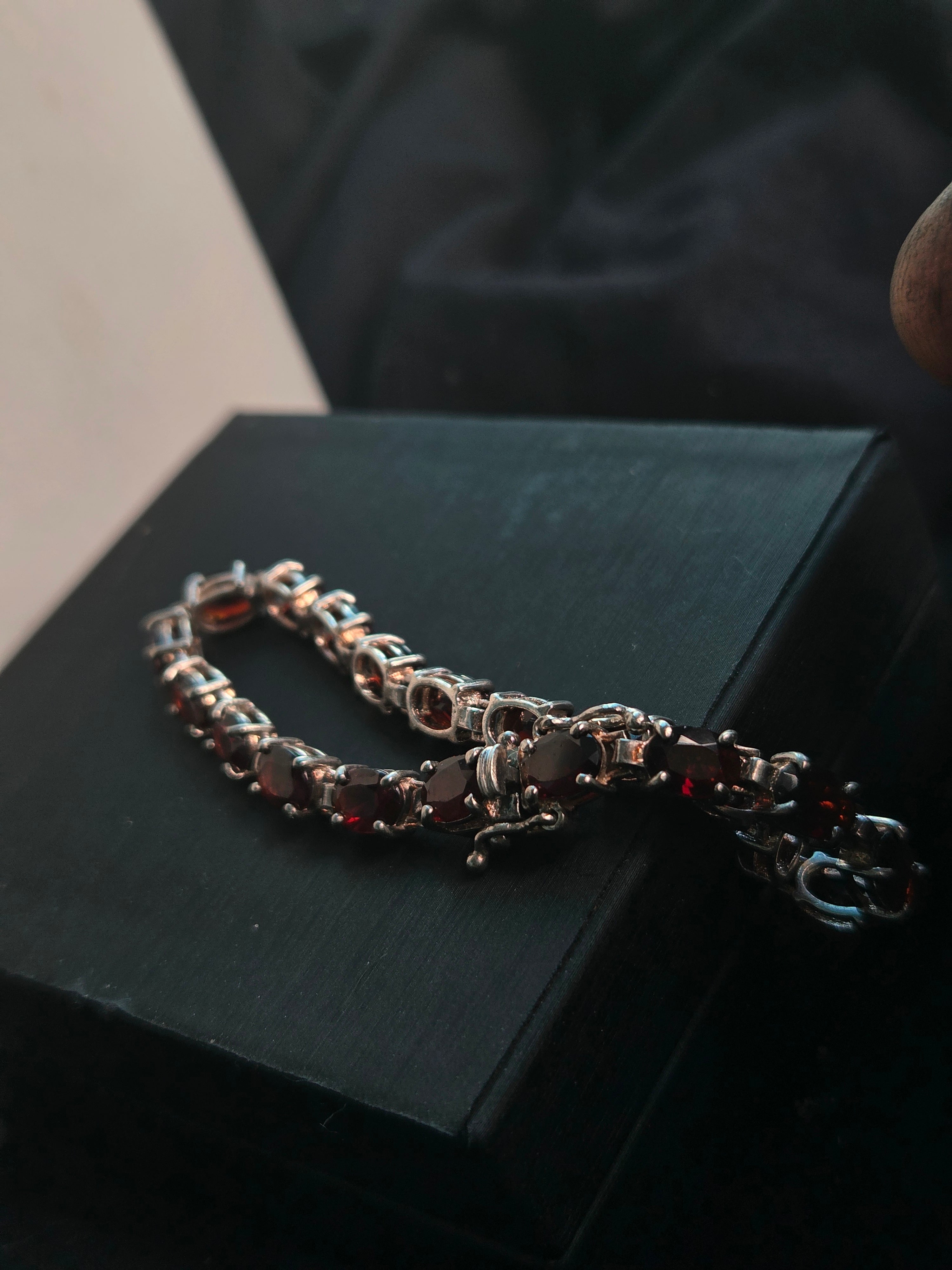 Deep Red Garnet Tennis Bracelet