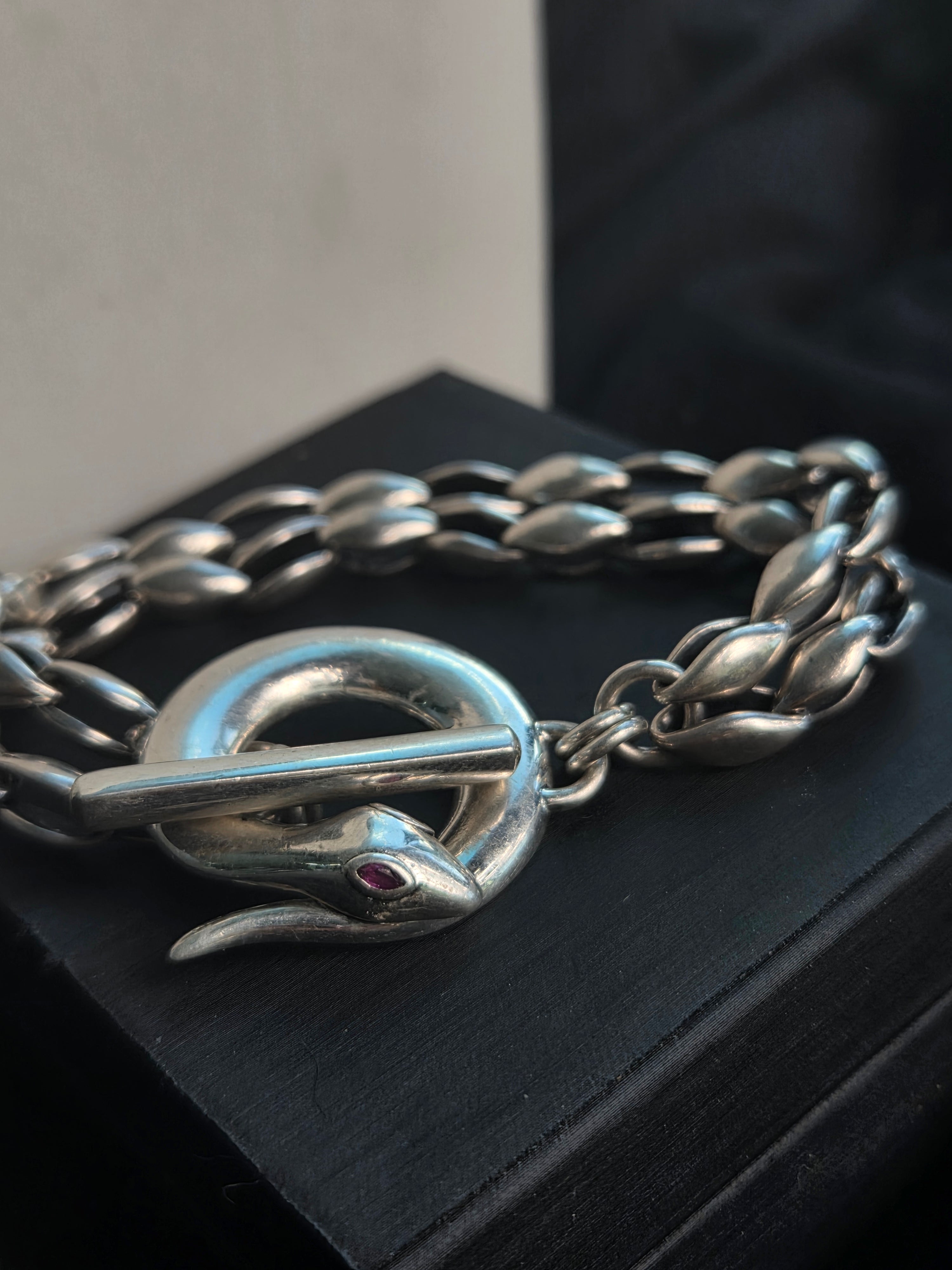 Barry Kieselstein-Cord KC Studio 2007 Sterling Silver Snake Toggle Bracelet