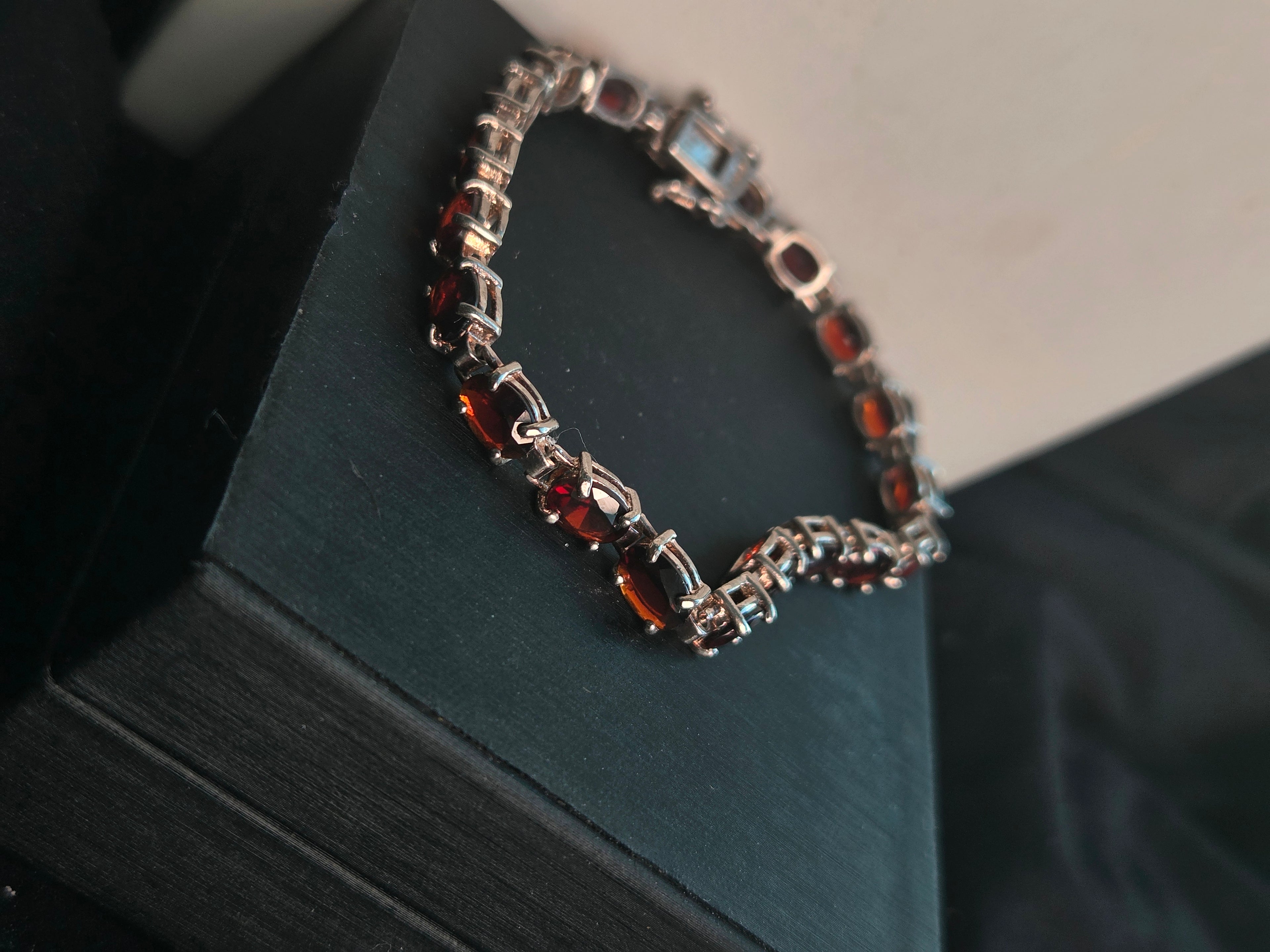 Deep Red Garnet Tennis Bracelet