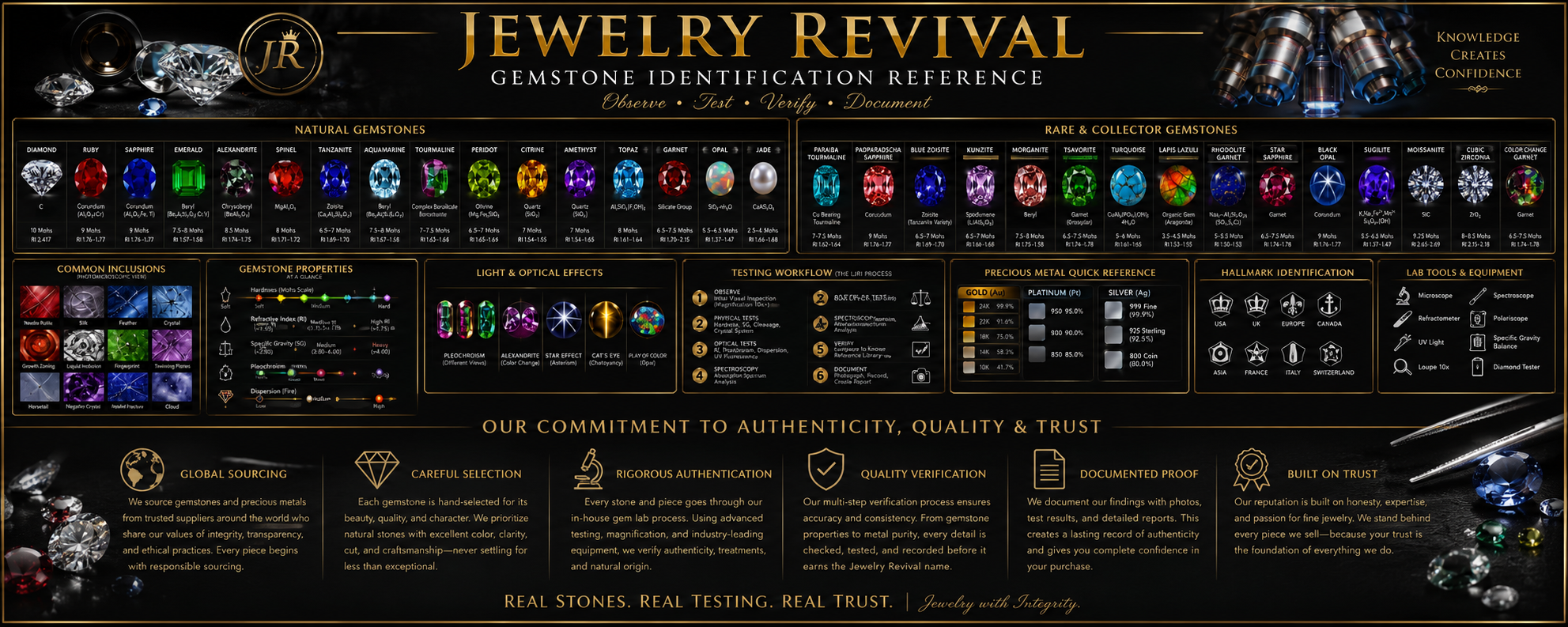The Jewelry Revival gemstone, precious metal, hallmark and testing reference guide